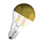 Osram Classic LED E27 Peer Filament Spiegel Goud 6.5W 650lm - 827 Zeer Warm Wit | Vervangt 50W